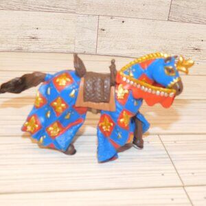 PAPO 2008 KNIGHT HORSE Medieval PLASTIC TOY, CAKE TOPPER